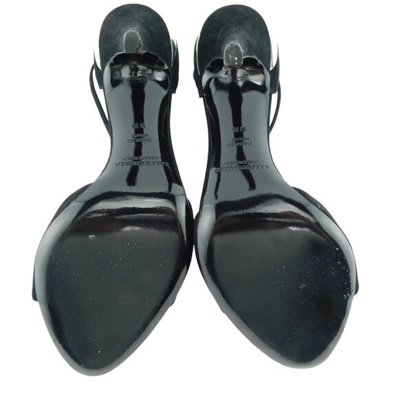 RALPH LAUREN Collection Purple Label Black Suede T Strap Ankle Sandal Heels 9 - Picture 6 of 9